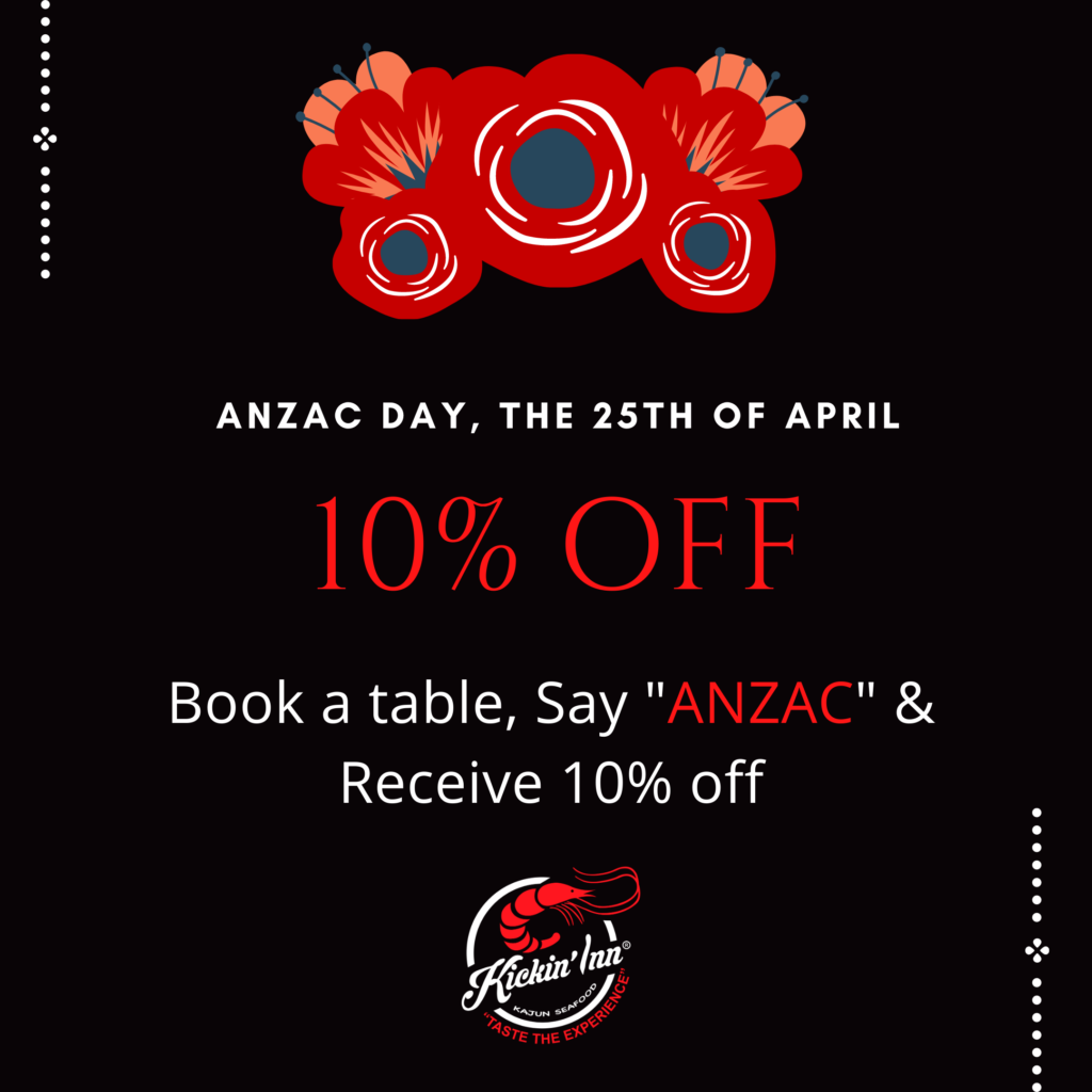 Receive 10% off on Anzac Day
