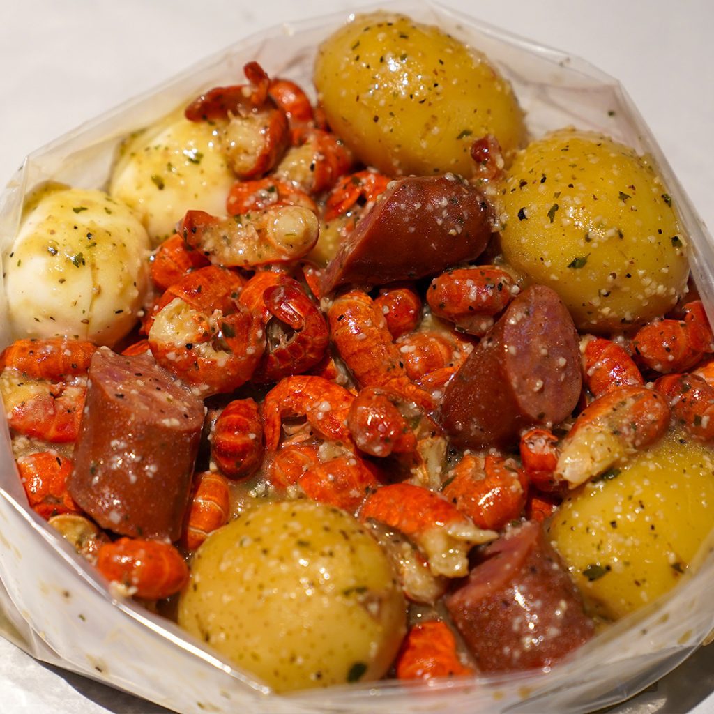 Loaded Crawfish Tail Bag available only on uber eats