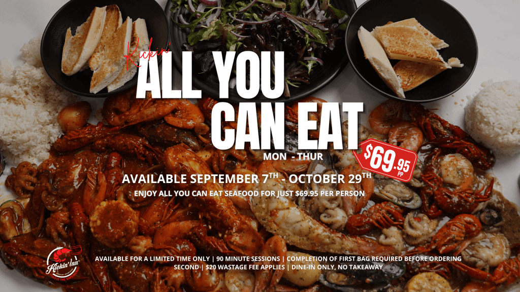 Kickin’Inn All You Can Eat seafood promotion for $69.95
