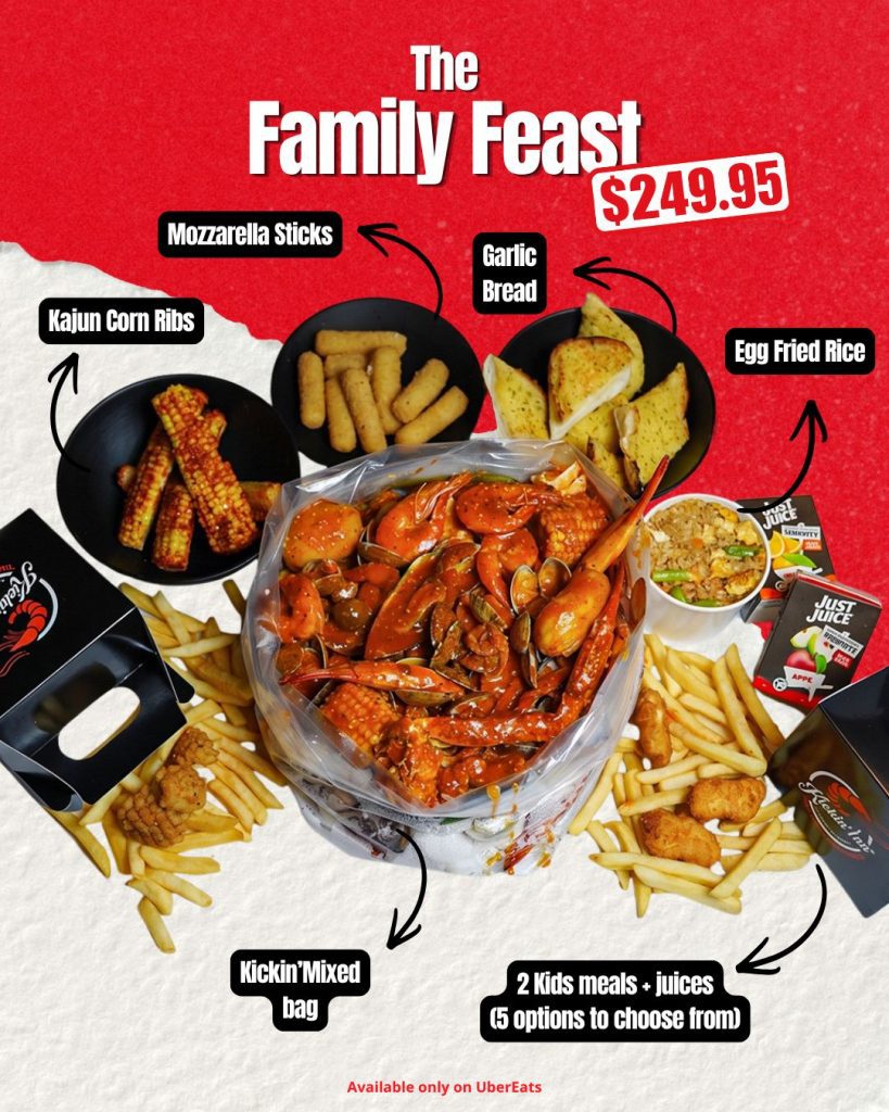 Kickin’Inn Family Feast seafood bundle exclusively available on Uber Eats